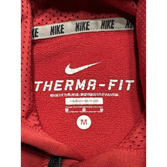 Nike Therma Fit Training Swoosh Hoodie Mens Medium Red Dri-Fit Sweatshirt - Picture 3 of 11